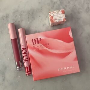 Kylie Cosmetics lip blush Morphe petal passion palette